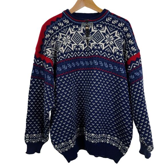 Vintage Norwegian Norwool Pure Wool 80s Womens Sweater Size L - Picture 1 of 8